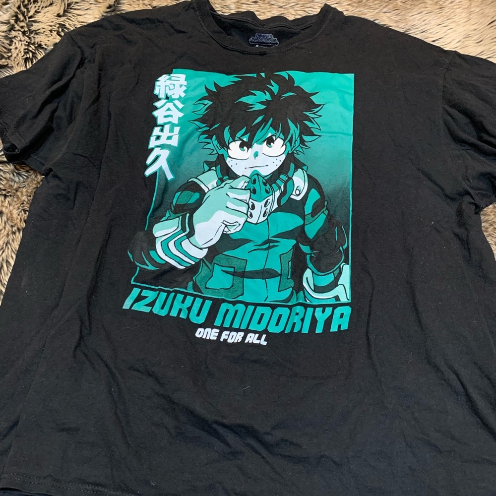 My Hero Academia Crunchyroll Izuku Midoriya T Shirt Black Anime Size 2XL
